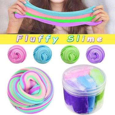 Imagem de Conjunto Fluffy Floam Slime SWZY, pacote com 4 brinquedos elásticos de