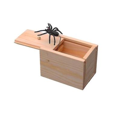 Imagem de Prank Toy Tricky Spider em madeira de pinho Spoof Small Insects Box - 