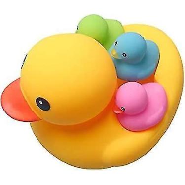 Imagem de Brinquedos de banho Rubber Duck Family, 4 peças para bebês e crianças 