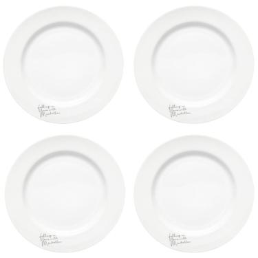 Imagem de Jogo De 4 Pratos Sobremesa 19cm Manhattan Branco Hauskraft