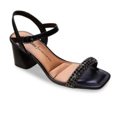 Imagem de Sandália Dakota Salto Bloco Grosso Y9764 Festa Strass Preto-Feminino