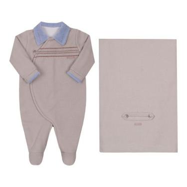 Imagem de Saída Maternidade Bebê Menino Inverno Soft Paraiso Ref 16124, Bege, P 