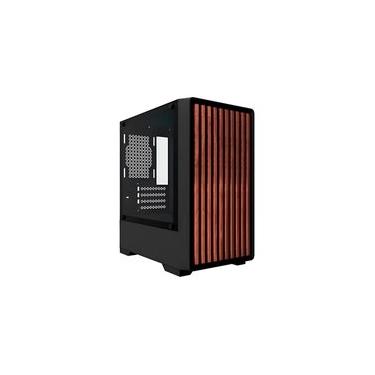 Imagem de Gabinete Gamer Liketec Bambu, Micro-ATX, Painel Frontal com Detalhes em Madeira, Preto - LC-KB-BAMBU-2025-1004