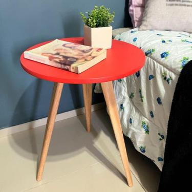 Imagem de Mesa De Canto Apoio Retro Decorativa Lateral Mesinha Centro - KISSMÓVE