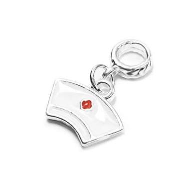 Imagem de Pingente Enfermagem Banho Prata Pulseiras de Berloque - Pulseiras e Be