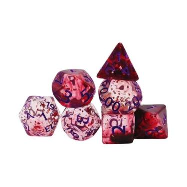 Imagem de Conjunto De 7 Dados Multifacetados Estilo Cristal Para Jogos De Tabule