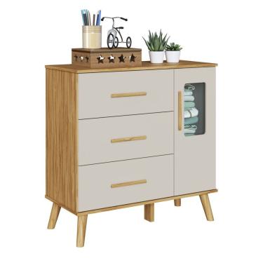 Imagem de Cômoda Bebê Sky 3 Gavetas 01 porta 100% MDF Moveis Peroba 