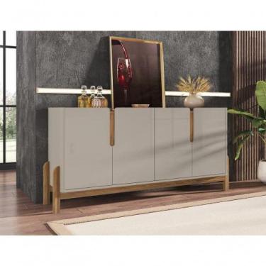 Imagem de Buffet 4 Portas C- Prateleiras Luna 1,70 Off-white-cedro - Mobiliar Ho