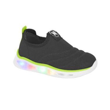 Imagem de Tênis Molekinho Calce Fácil Com Led - Infantil, Preto, 25