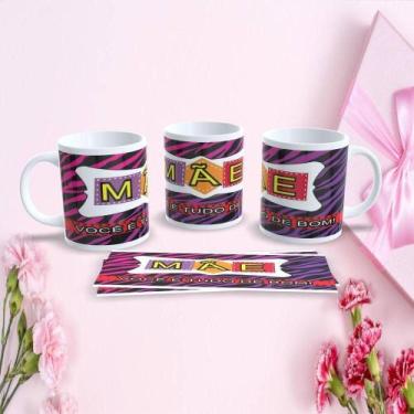 Imagem de Caneca de Porcelana 325ML Mães Estampa 86 para Dia das Mães Branco Out