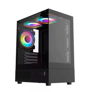 Imagem de Gabinete Liketec Quest, Frontal e Lateral em Vidro, 3x Fan Rainbow - LC-MX-QUEST-SF-Unissex