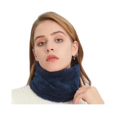 Imagem de Cachecol Feminino De Inverno Corta-Vento De Pelúcia, Gola Tubular De C