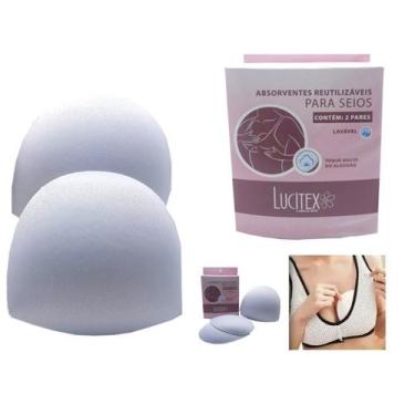Imagem de Absorvente para Seios Protetor Amamentação Reutilizável: 2 Pares em Te