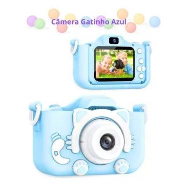 Imagem de Câmera Fotográfica Digital Infantil 1080p Com Capa e Alça - RPC, Azul