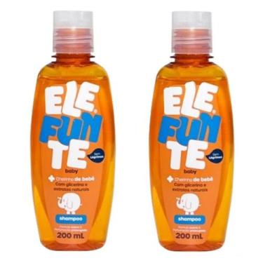 Imagem de Kit 2 Shampoo Infantil Elefunte Cheirinho Bebê Suave 200ml