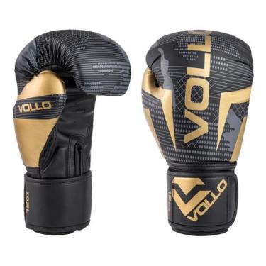 Imagem de Luva de boxe vollo training preta / dourada mod. novo, 14oz