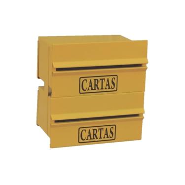 Imagem de Caixa de Correio para Condomínio A212-OM Instalação Detrás para Muro 2 Módulos Amarelo Ouro Minas