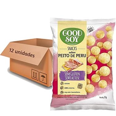 Imagem de 12x Snacks de Soja GOODSOY Sabor Peito de Peru 25g