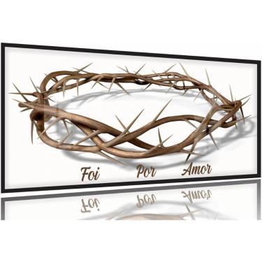 Imagem de Quadro Decorativo Coroa Espinhos Amor 130x60 Moldura Preta 2x2
