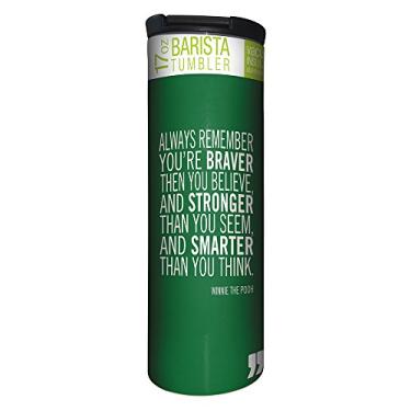 Imagem de Tree-Free Greetings Copo de café para viagem Braver Stronger Smarter isolado a vácuo, caneca de aço inoxidável de 500 ml, citação do Ursinho Pooh