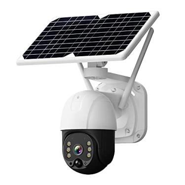 Imagem de Mingzhe 4G Painel Solar Câmera de Segurança 1080P Bateria Recarregável Câmera de Segurança Doméstica com Visão Noturna em Duas Vias Áudio Acesso Remoto Bateria Embutida