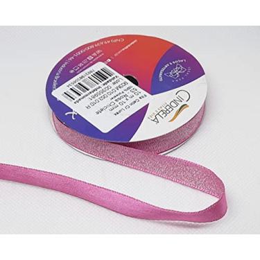 Imagem de Fita Lurex De Cetim Brilho 10mm 10 Metros p/Laços N.2- Rolo Cor:Rosa Chiclete