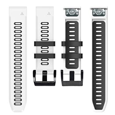 Imagem de GANYUU Pulseira de relógio inteligente de 22mm 26mm para Garmin Fenix 6 6X Pro 5X 5 Plus pulseira de liberação rápida para Garmin D2/D2 Delta PX pulseira de silicone (Cor: A, Tamanho: 22mm Fenix 6 6Pro)