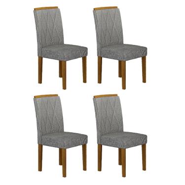 Imagem de Kit 04 Cadeiras Sala de Jantar Lorena MDF Moveis Leifer