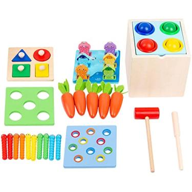 Pré-escola Montessori Brinquedos de aprendizagem Cores e frutas Jogos de  lógica e brincadeiras de correspondência de dupla face Brinquedos  educativos de madeira para crianças Criança Meninos Meninas Idade 3 4 5 6