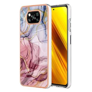 Imagem de Capas de armadura de mármore bonitas compatíveis com Xiaomi Poco X3 NFC X 3 NFC Capa de silicone Moldura Simplicidade Proteção à Prova de Choque (1, Xiaomi Poco X3 NFC)