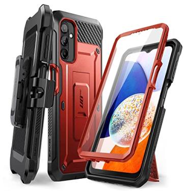 Imagem de Capa SUPCASE Unicorn Beetle Pro para Galaxy A14 5G (2023), clipe de cinto resistente de corpo inteiro e capa Kickstand com protetor de tela integrado(Vermelho)
