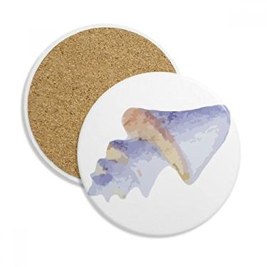Imagem de Caneca de porta-copos com estampa de vida marinha azul Caneca de proteção de mesa Pedra absorvente