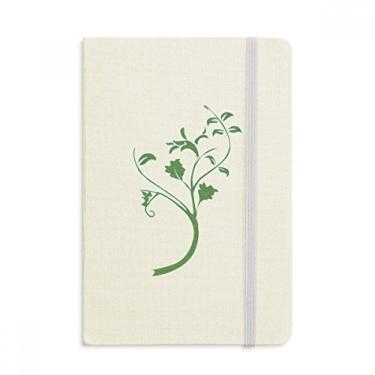 Imagem de Caderno de folhas verdes com flores e ramos oficiais de tecido rígido clássico diário