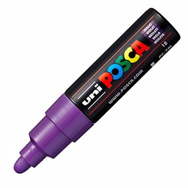Imagem de Posca marcador 7M em violeta, canetas Posca para materiais de arte, material escolar, arte rupestre, tinta de tecido, marcadores de tecido, caneta de tinta, marcadores de arte, marcadores de tinta