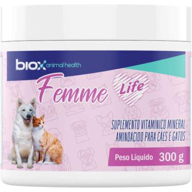 Imagem de Suplemento Vitamínico Mineral Aminoácido Biox Femme Life para Cães e Gatos - 300 g