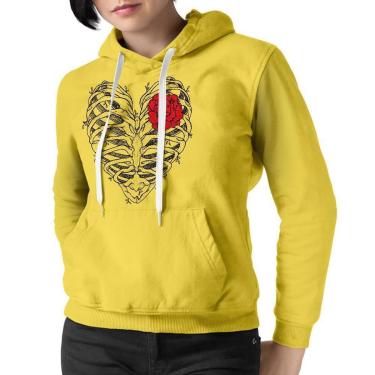 Imagem de Blusa Moletom Feminina Coração De Caveira Casaco-Feminino