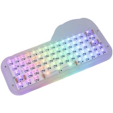 Imagem de Cmokifuly Dog Cute Keyboard 60% Mini 64 teclas, kit de teclado mecânico RGB Backlits Hotswap 5 pinos soquete tipo C com fio DIY teclado PCB placa empilhada, programável via kit de teclado para jogos