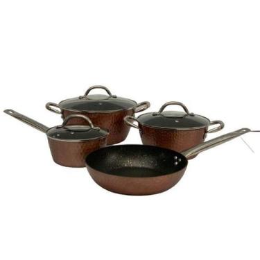 Imagem de Conjunto Panelas Antiaderente 4Pç Mimo Martelado Indução - Mimo Import