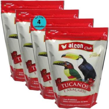 Imagem de Alcon club tucanos e araçaris 450g super premium kit com 4