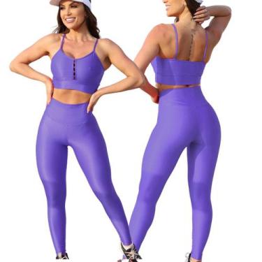 Imagem de Conjunto Fitness Calça Basica Compressão Cores em Poliamida - Leve Bea