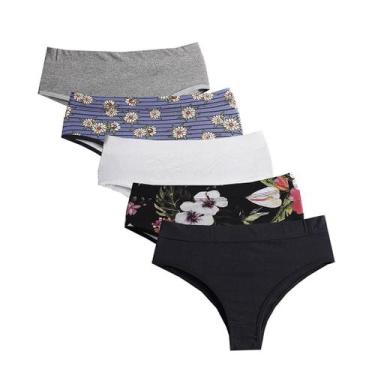 Imagem de Kit com 6 Calcinhas Cintura Alta Conforto Algodão - Click Mais Bonita,