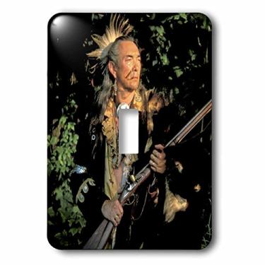 Imagem de 3dRose lsp_93349_1 Reencenador indiano Shawnee, Native Americans-US36 AWY0021-Angel Wynn Interruptor de alternância única, multicolorido