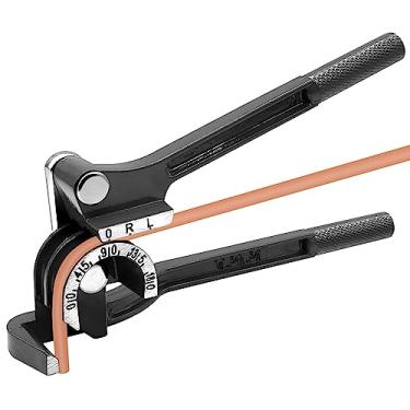 Imagem de Eoppen Dobrador de tubo 1/10.2 cm 5/40.6 cm e 3/20.3 cm 180 graus 3 em 1 dobrador de tubulação manual para tubos de cobre, latão, alumínio e aço fino (preto)
