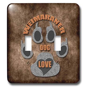 Imagem de 3dRose LLC lsp_22118_2 Weimaraner Love Dog raça em cinza e marrom interruptor duplo