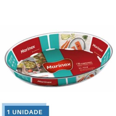 Imagem de Assadeira Oval Vidro 4L Assados Carnes Sobremesas Marinex - NADIR FIGU