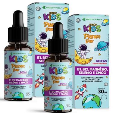 Imagem de 2x Foco Kids Blend Vitaminas Infantil Em Gotas Morango 30ml Ecomev