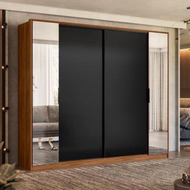 Imagem de Guarda Roupa Casal Flex com Espelho 2 Portas de Correr 2 Portas de Bater Laredo DemartÃªz