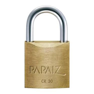 Imagem de Cadeado De Latão Maciço Com Haste Curta Papaiz Cr 30mm - STORE AUTO