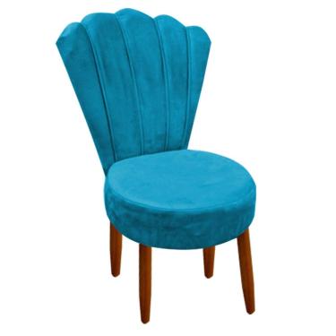 Imagem de Conjunto 2 Cadeiras Estofadas Sala De Jantar Anna Suede Turquesa