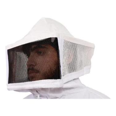 Imagem de Roupa Macacão Apicultor Máscara Com Tela Ventilado Brim Tirar Abelha -